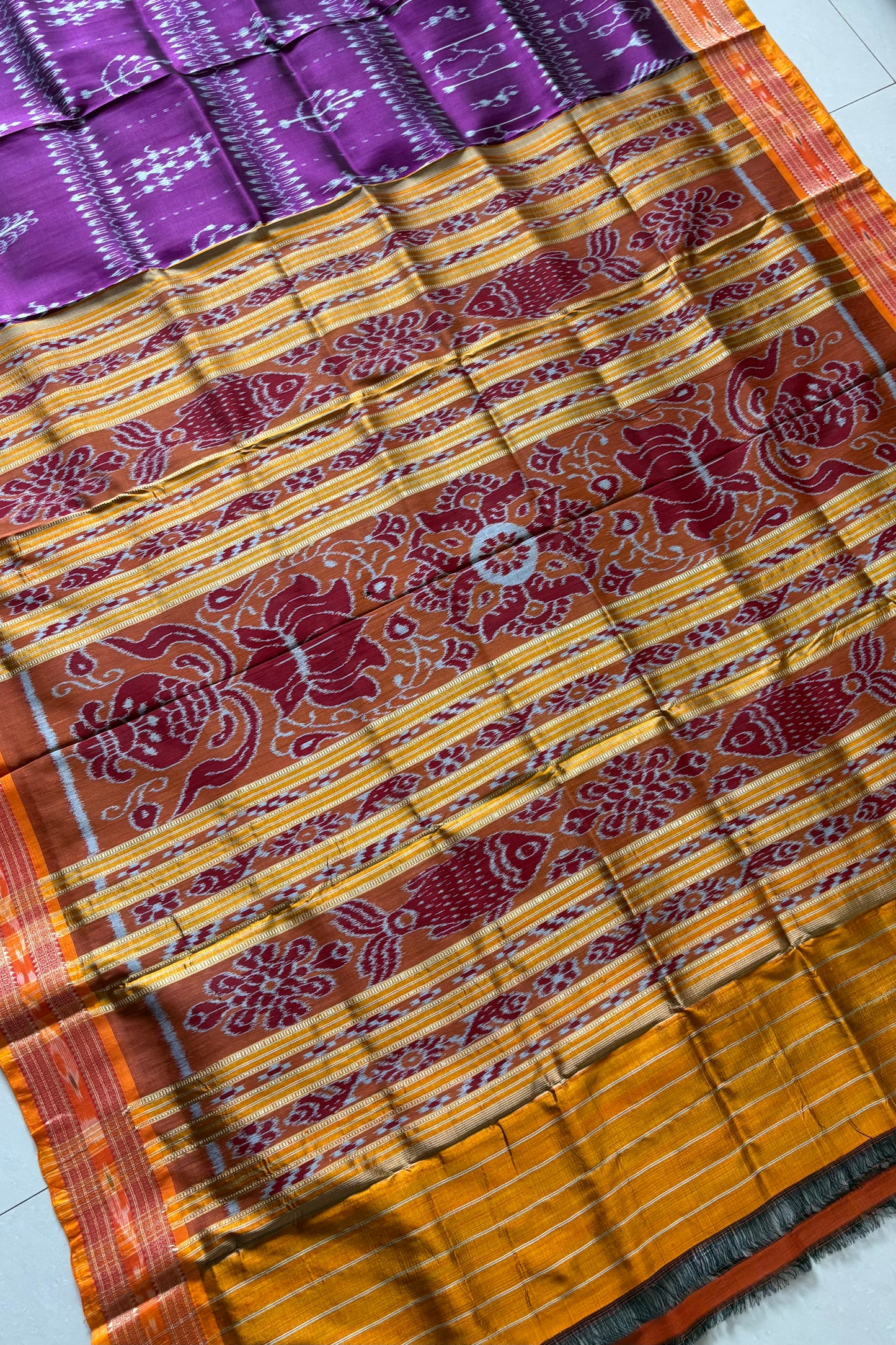 Exclusive Odisha Ikkat Khandua Silk Saree - Purple