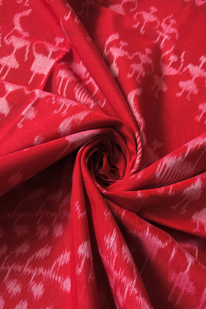 Odisha Ikkat Khandua Cotton Saree - Red