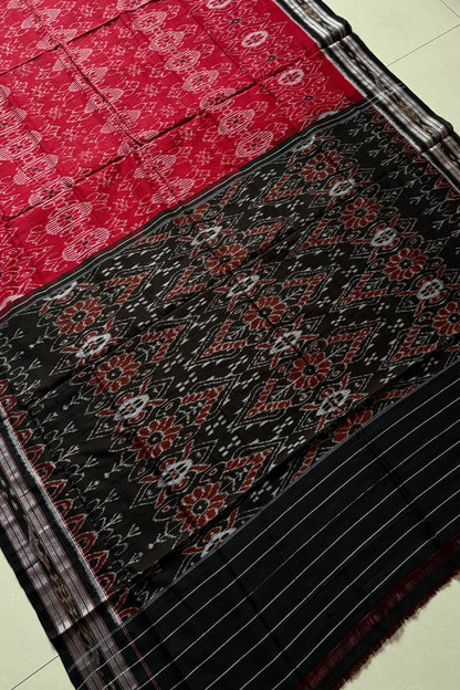Odisha Ikkat Khandua Cotton Saree - Maroon