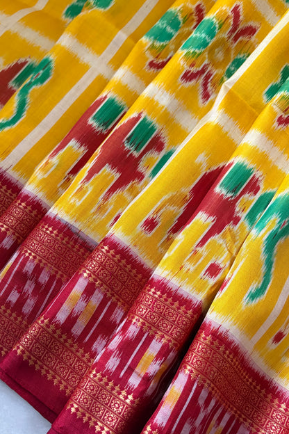 Exclusive Odisha Ikkat Pure Silk Saree- Yellow