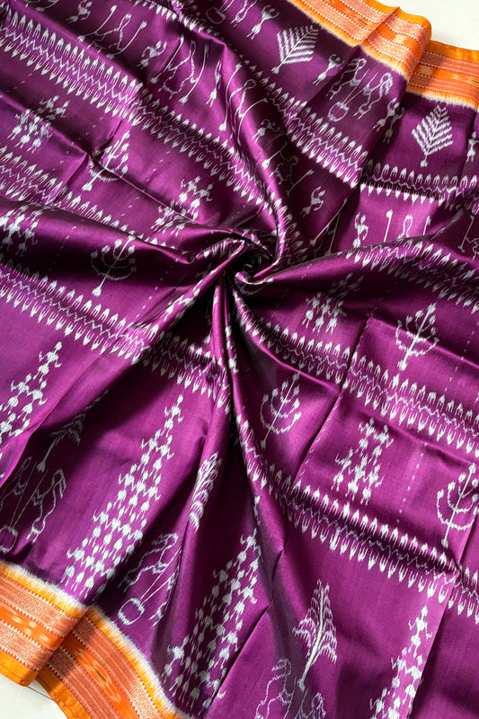 Exclusive Odisha Ikkat Khandua Silk Saree - Purple
