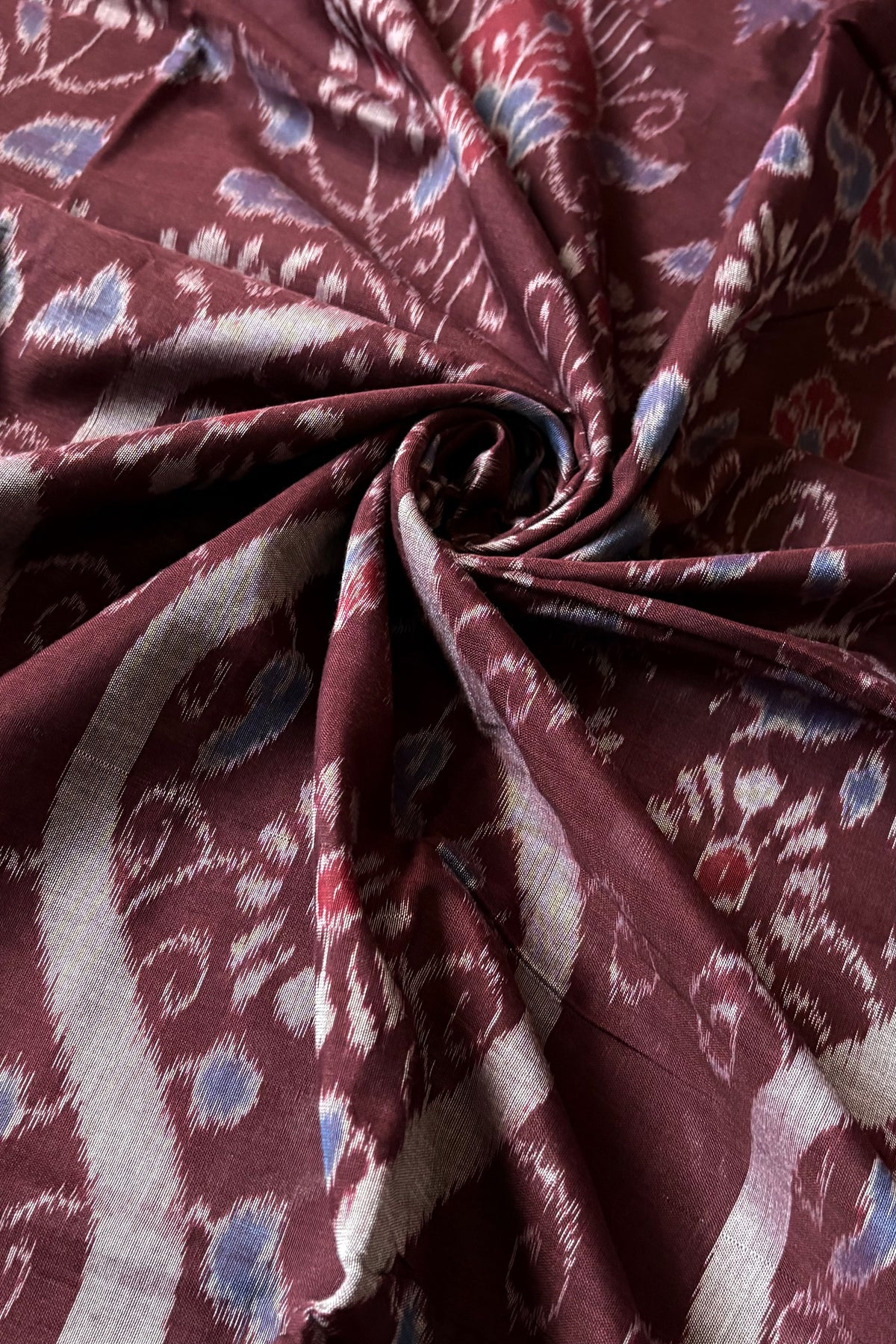 Odisha Ikkat Khandua Cotton Saree - Dark Coffee