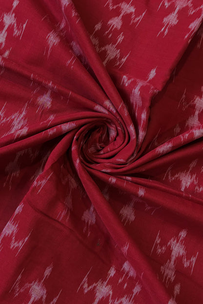 Odisha Ikkat Khandua Cotton Saree - Deep Red