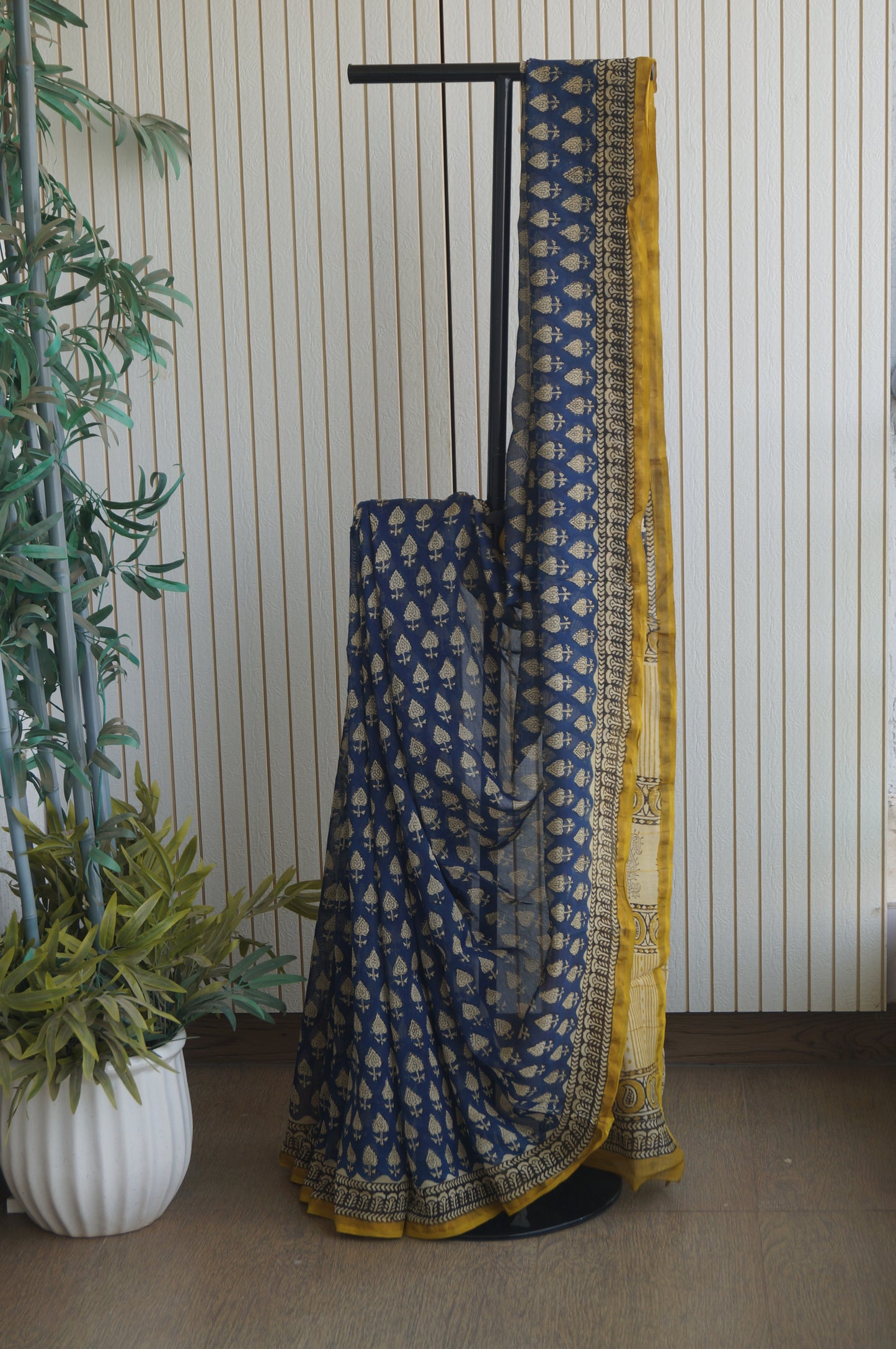Hand Block Print Silk-Cotton Saree