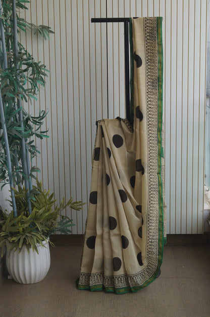 Hand Block Print Silk-Cotton Saree