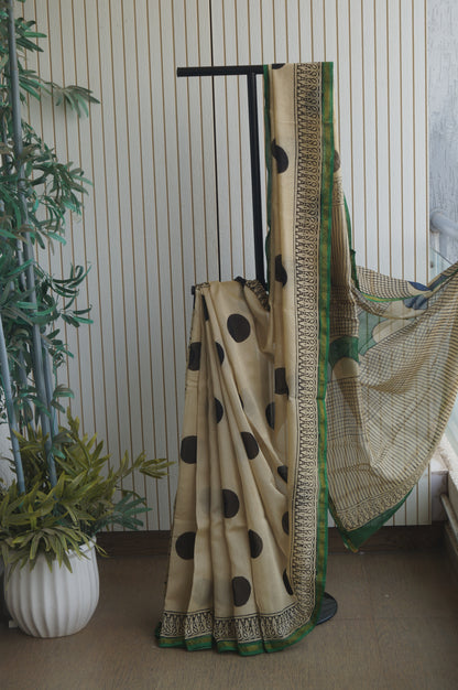 Hand Block Print Silk-Cotton Saree