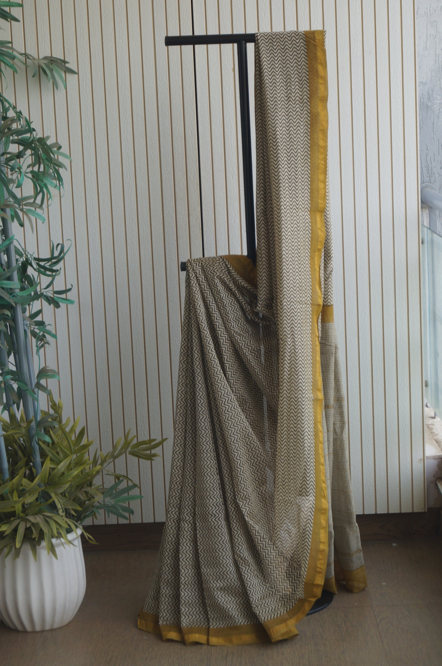 Hand Block Print Silk-Cotton Saree