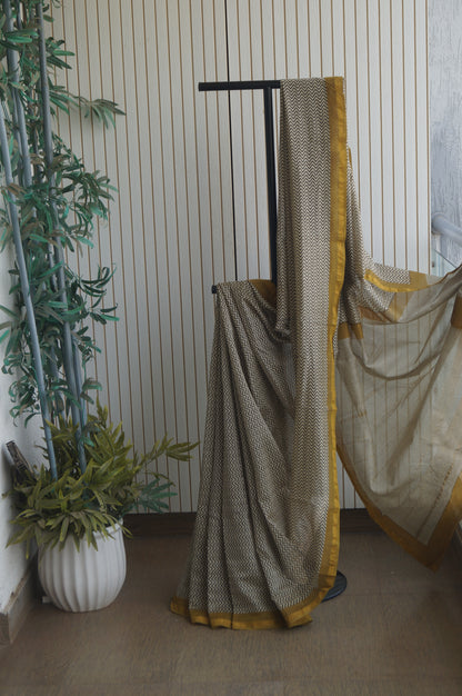 Hand Block Print Silk-Cotton Saree