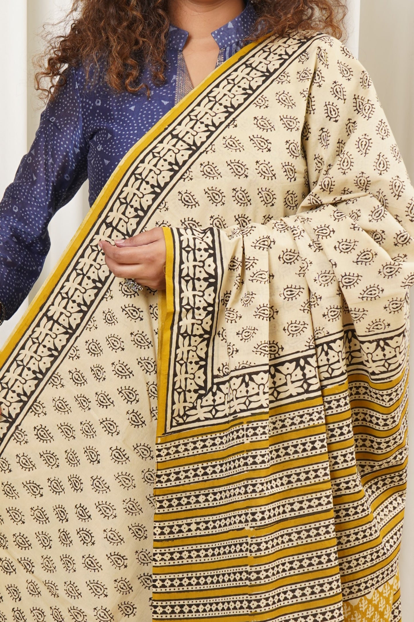 Hand Block Print Pure Cotton Saree