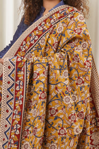 Hand Block Kalamkari Print Pure Cotton Saree