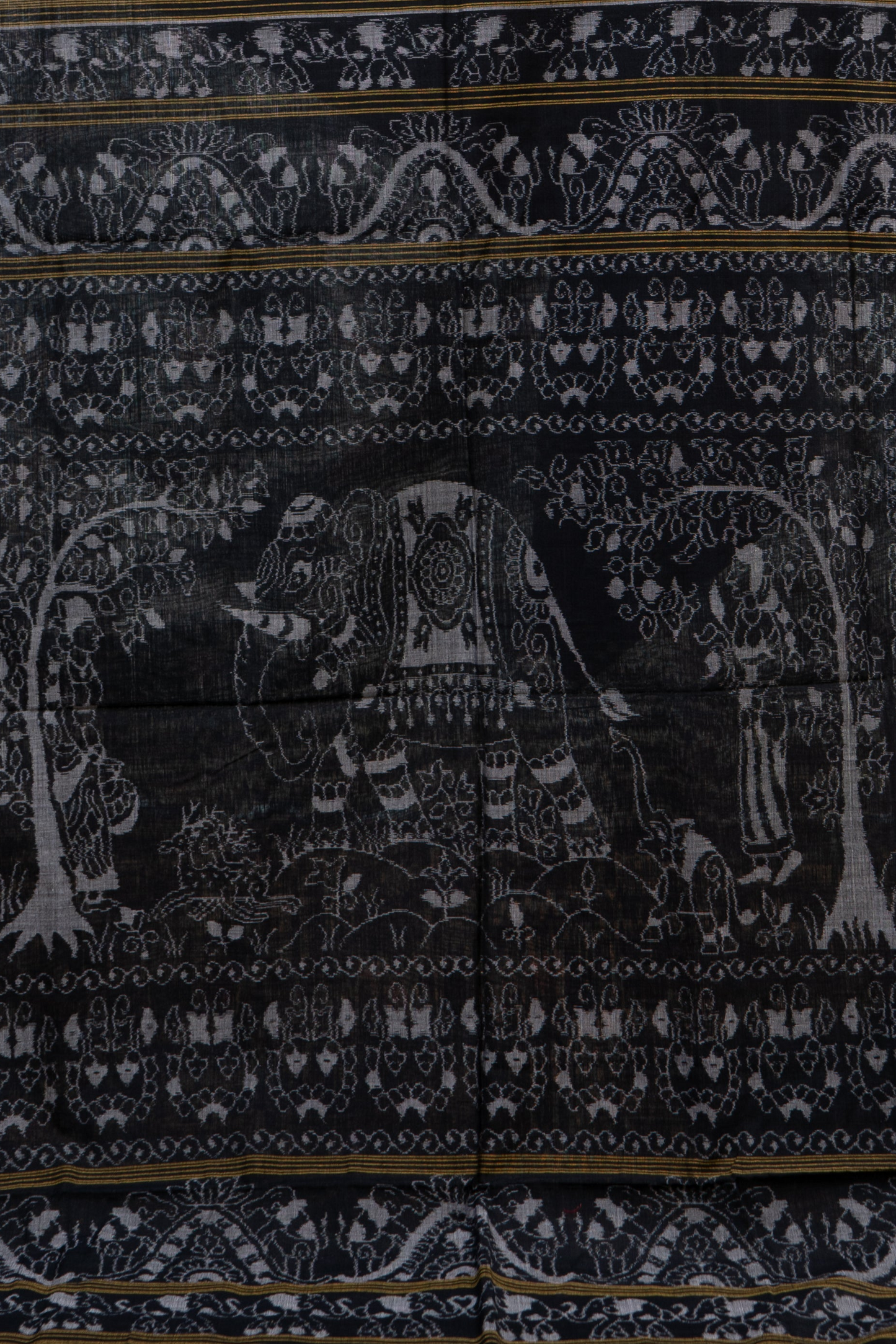 Odisha Ikkat  Cotton Saree- Black