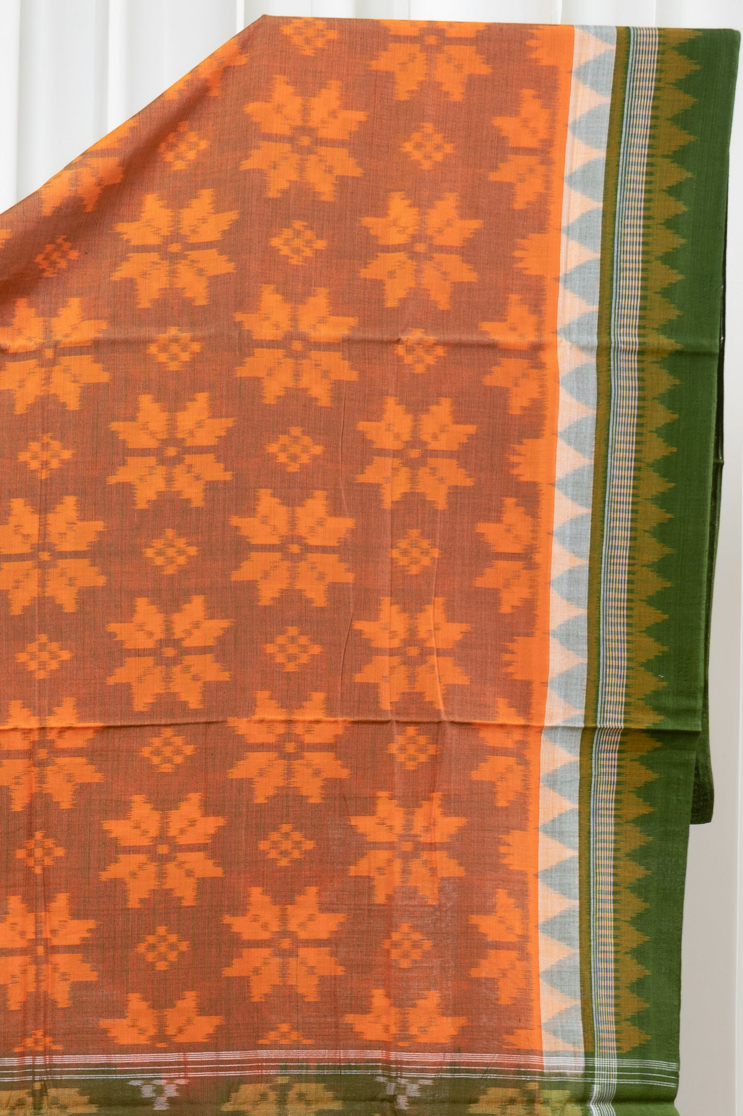 Odisha Ikkat Cotton Saree- Orange