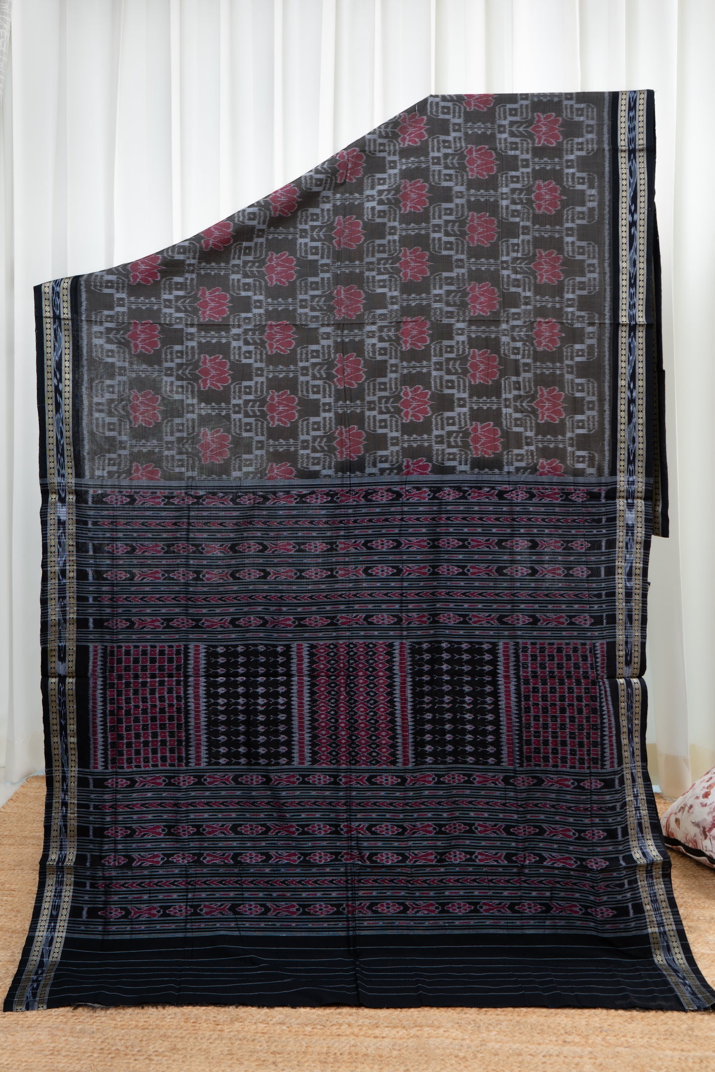Odisha Ikkat  Cotton Saree- Dark Olive