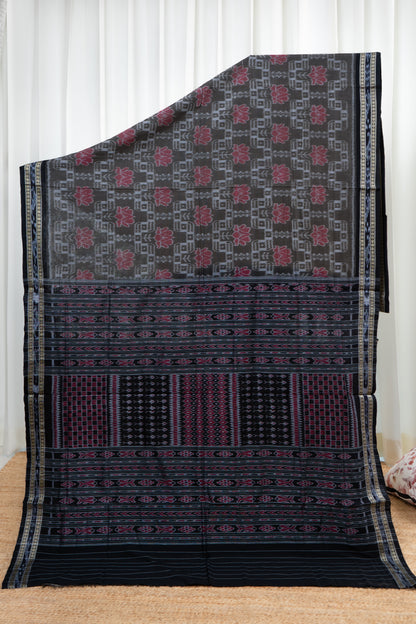 Odisha Ikkat  Cotton Saree- Dark Olive
