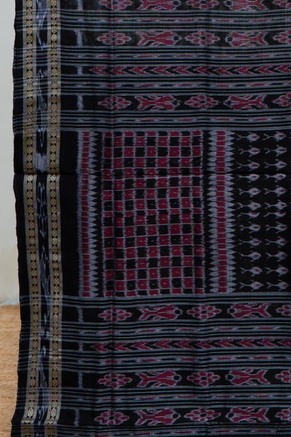 Odisha Ikkat  Cotton Saree- Dark Olive