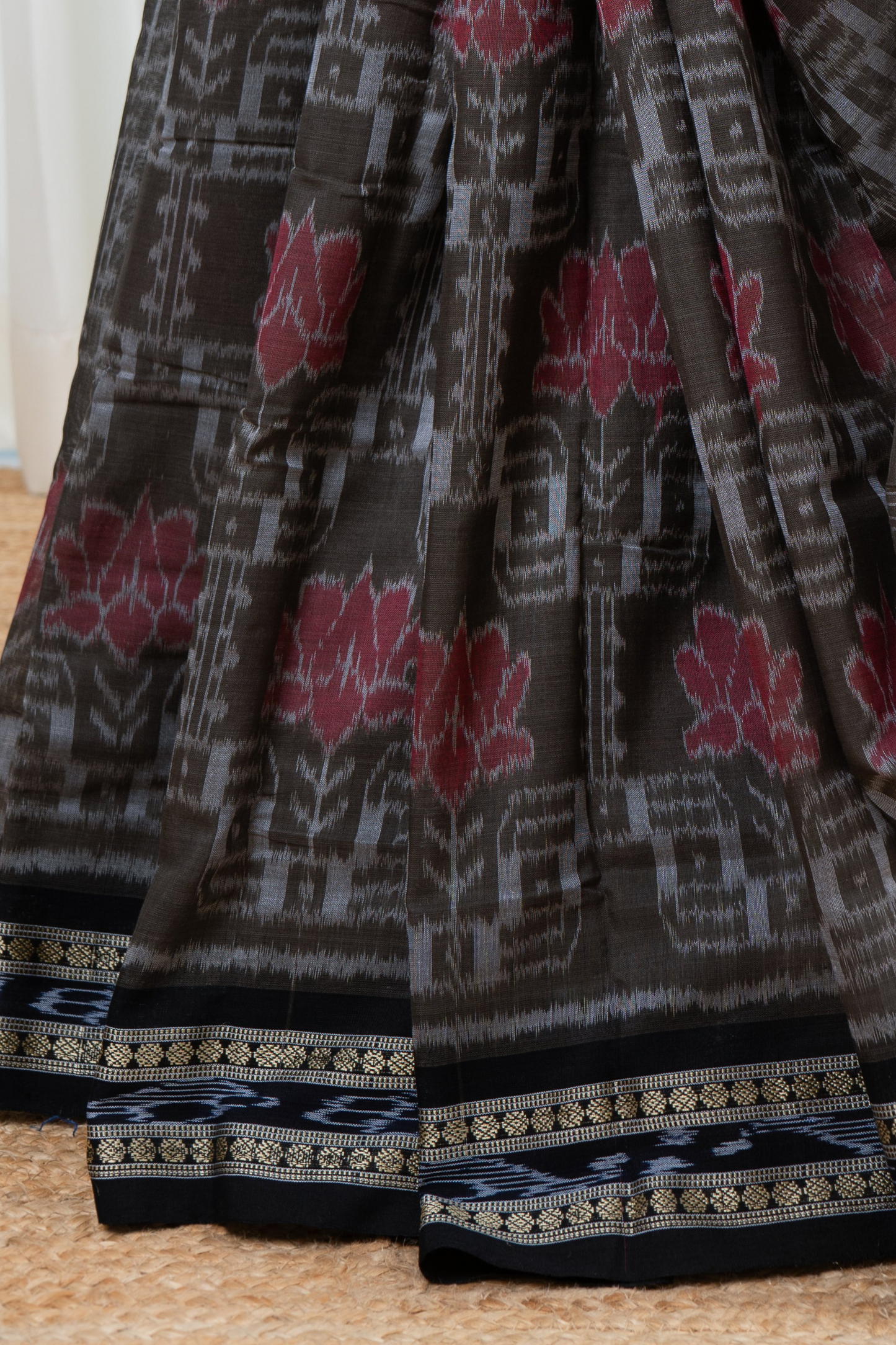 Odisha Ikkat  Cotton Saree- Dark Olive