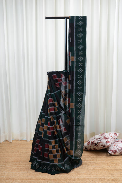 Odisha Ikkat Cotton Saree- Multi Color Pasapali