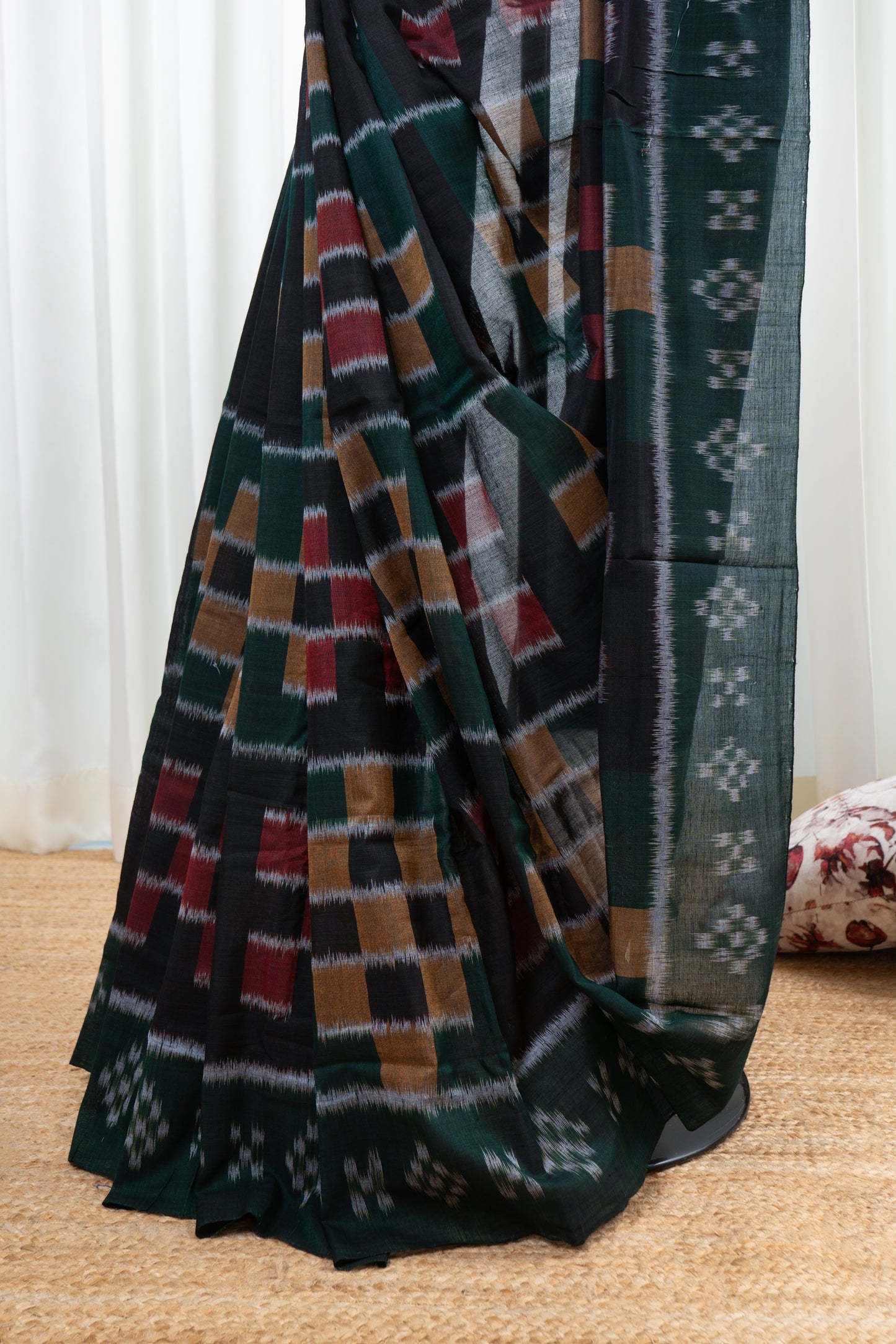 Odisha Ikkat Cotton Saree- Multi Color Pasapali