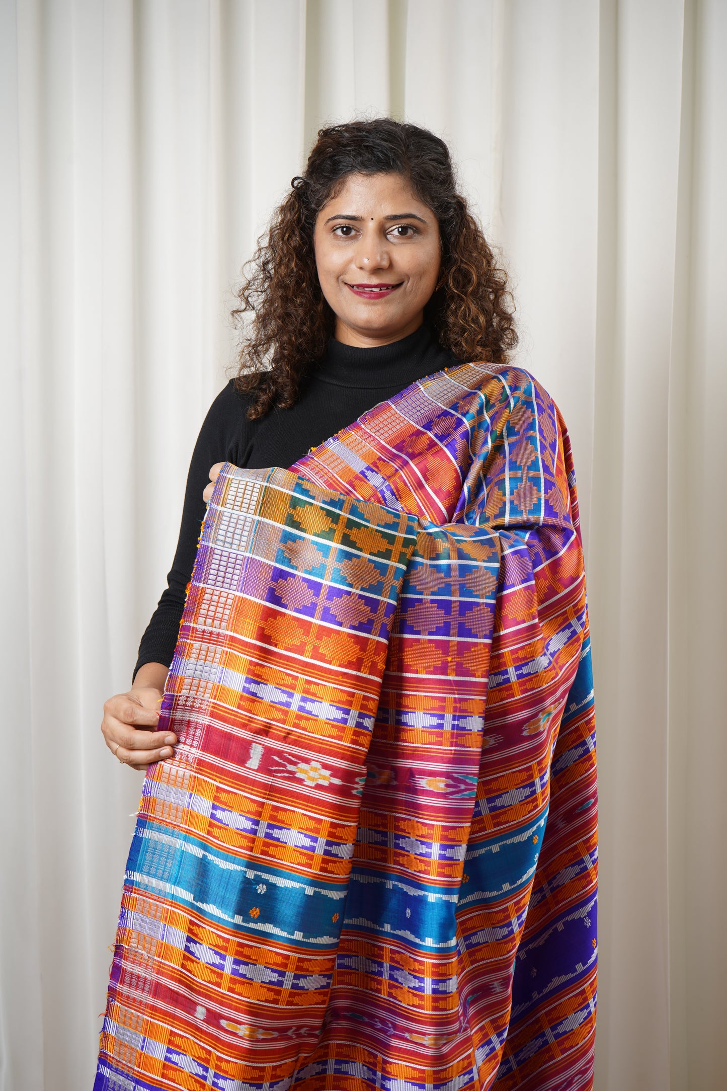 Exclusive Ganga Jamuna Border Double Pallu Berhampuri Pure Silk Patta Saree - Pink