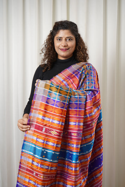 Exclusive Ganga Jamuna Border Double Pallu Berhampuri Pure Silk Patta Saree - Pink