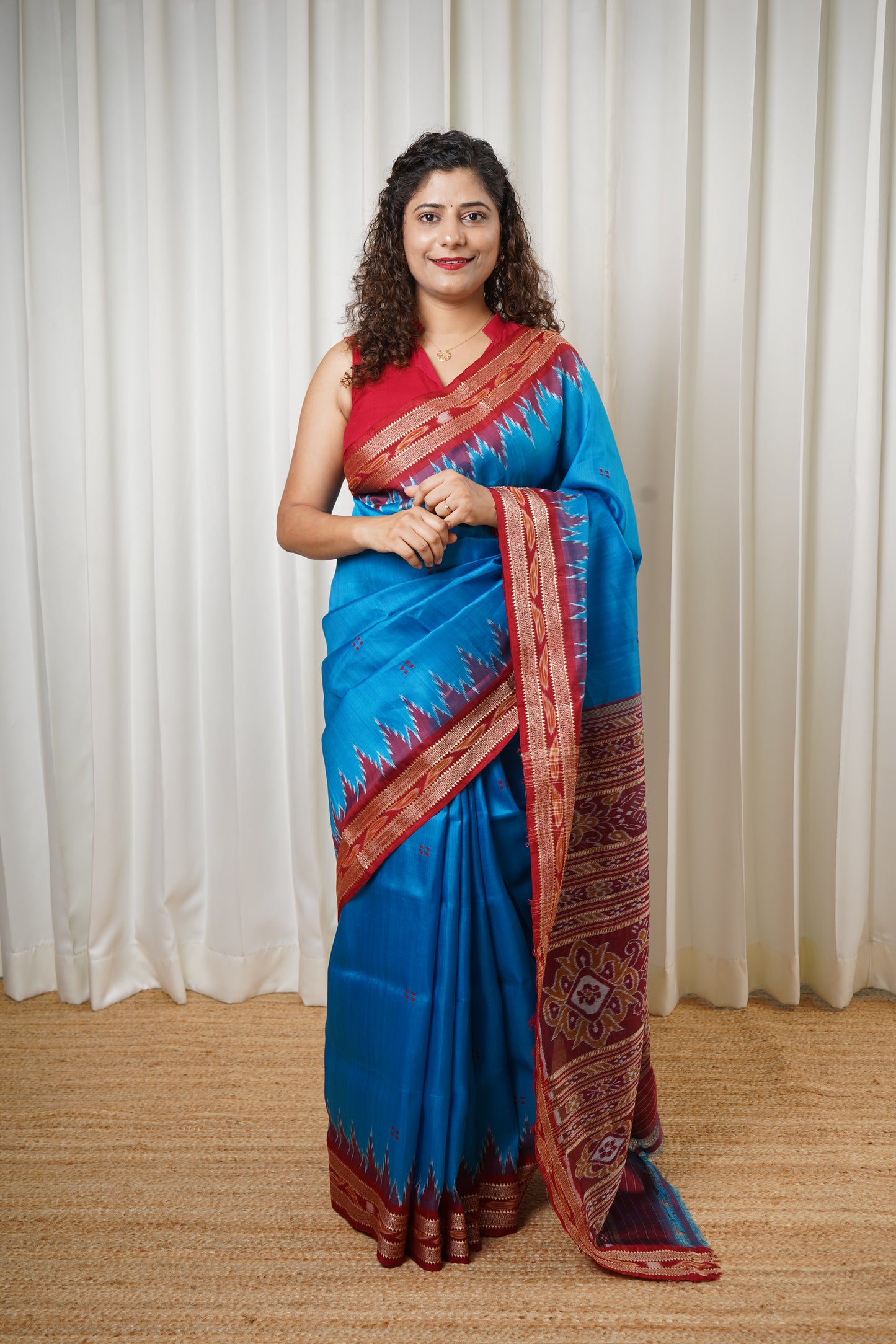 Odisha Ikkat Khandua Pure Silk Saree- Blue