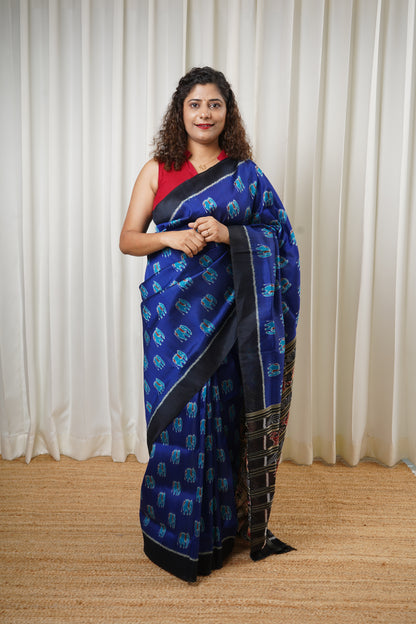 Exclusive Odisha Ikkat Pure Silk Saree- Royal Blue