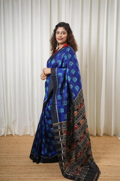 Exclusive Odisha Ikkat Pure Silk Saree- Royal Blue