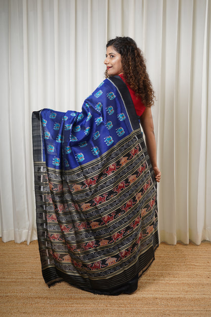 Exclusive Odisha Ikkat Pure Silk Saree- Royal Blue