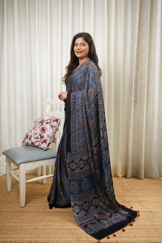 Ajrakh on Modal- Indigo