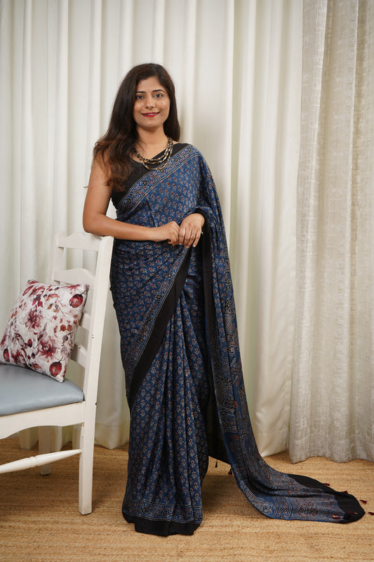 Ajrakh on Modal- Indigo