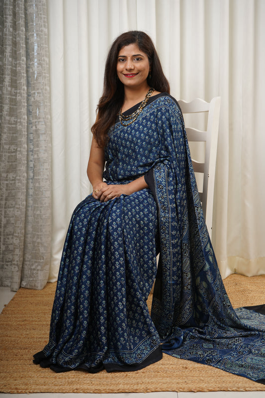 Ajrakh on Modal- Indigo