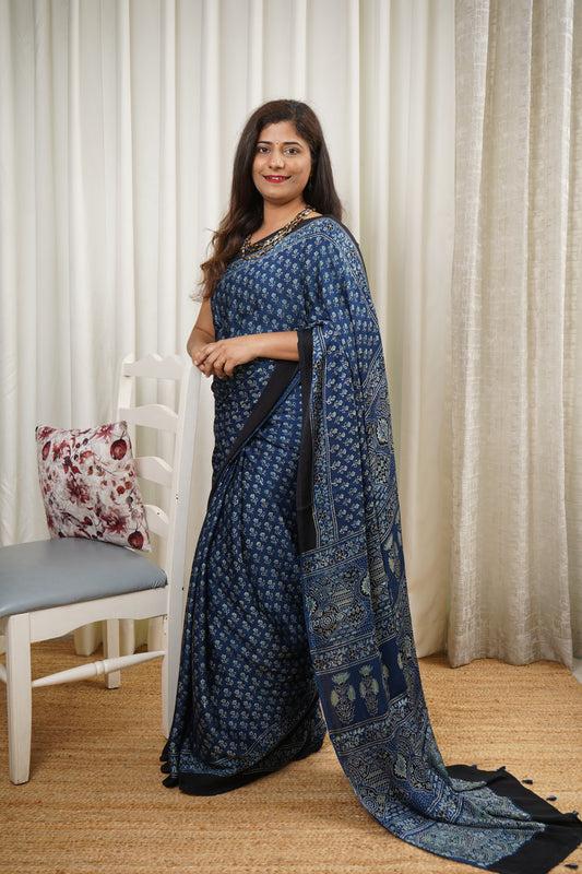 Ajrakh on Modal- Indigo