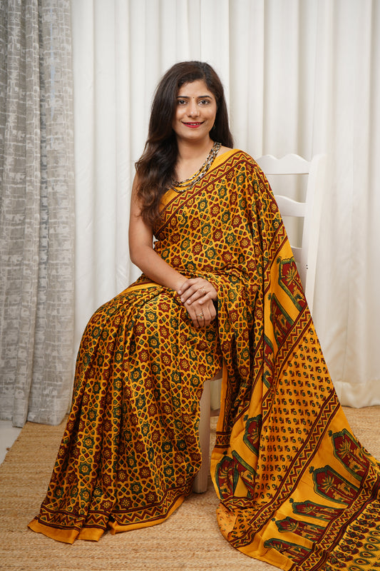Ajrakh on Modal- Yellow