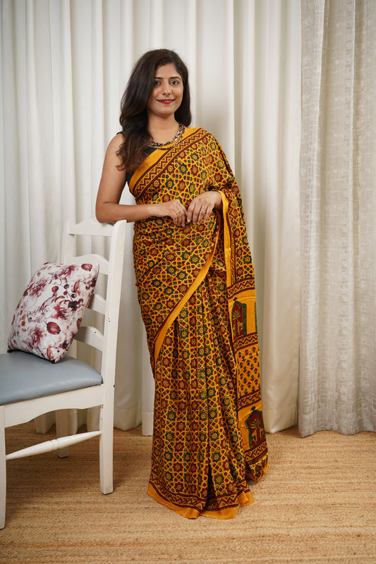 Ajrakh on Modal- Yellow