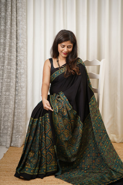 Ajrakh on Modal- Black and Green