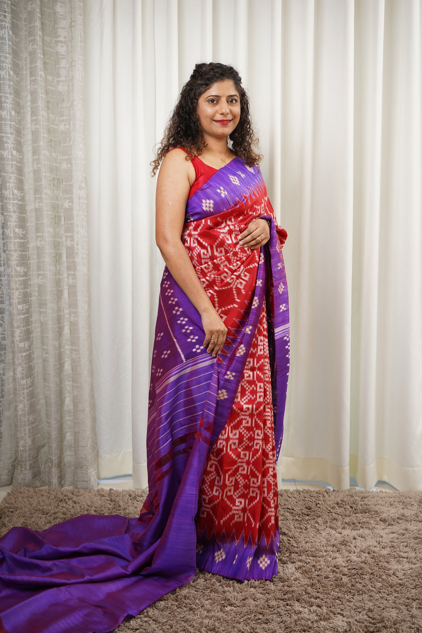 Exclusive Odisha Ikkat Pure Silk Saree- Red