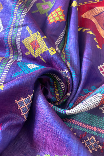 Gopalpur Tussar Silk Saree- Purple