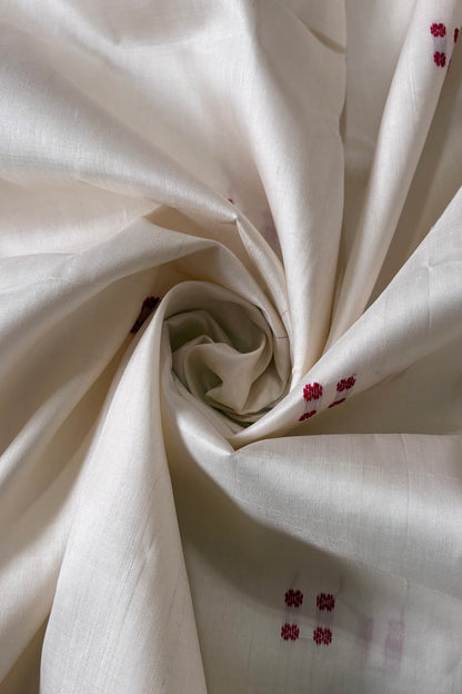 Pasapali Border Khandua Ikkat Silk Saree - Off White