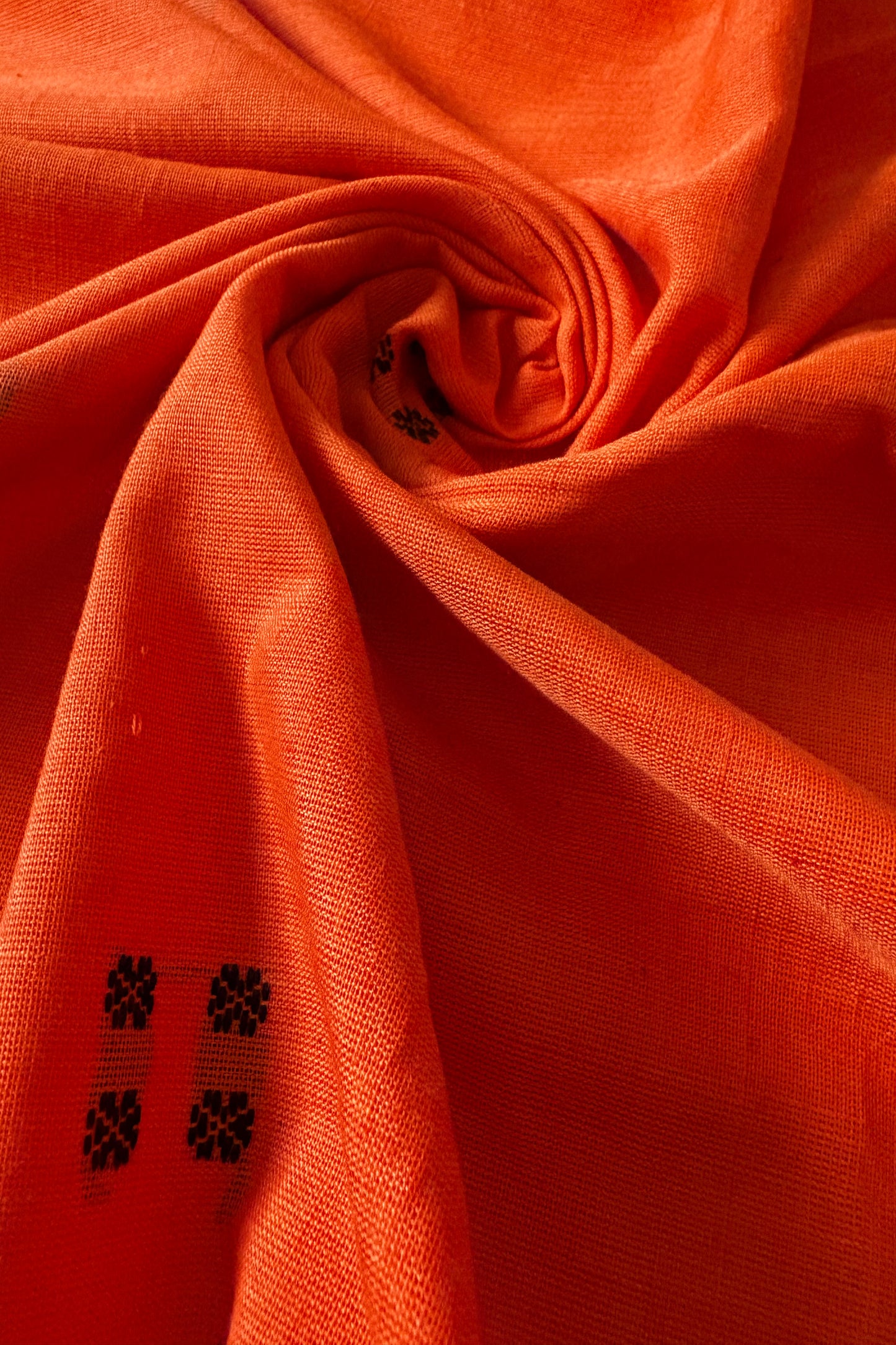 Ek Phulia Cotton Saree - Orange