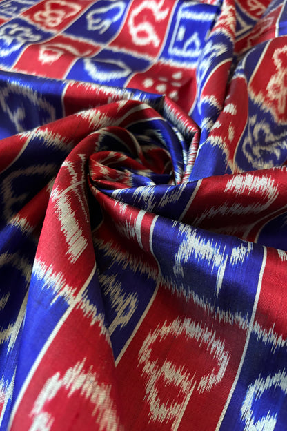 Exclusive Varnamala Odisha Ikkat Khandua Silk Saree - Navy and Red