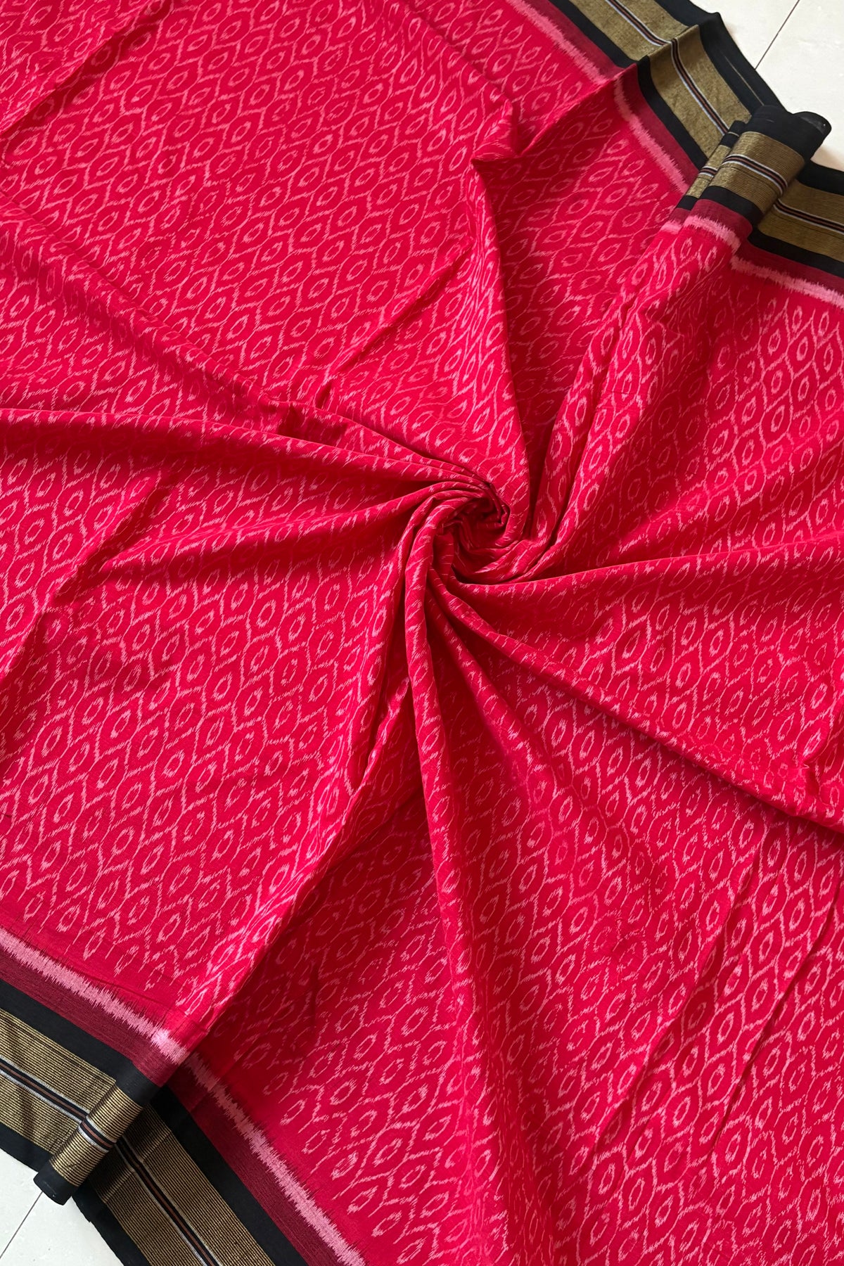 Odisha Ikkat Khandua Cotton Saree - Red