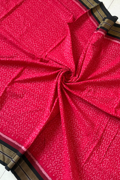 Odisha Ikkat Khandua Cotton Saree - Red