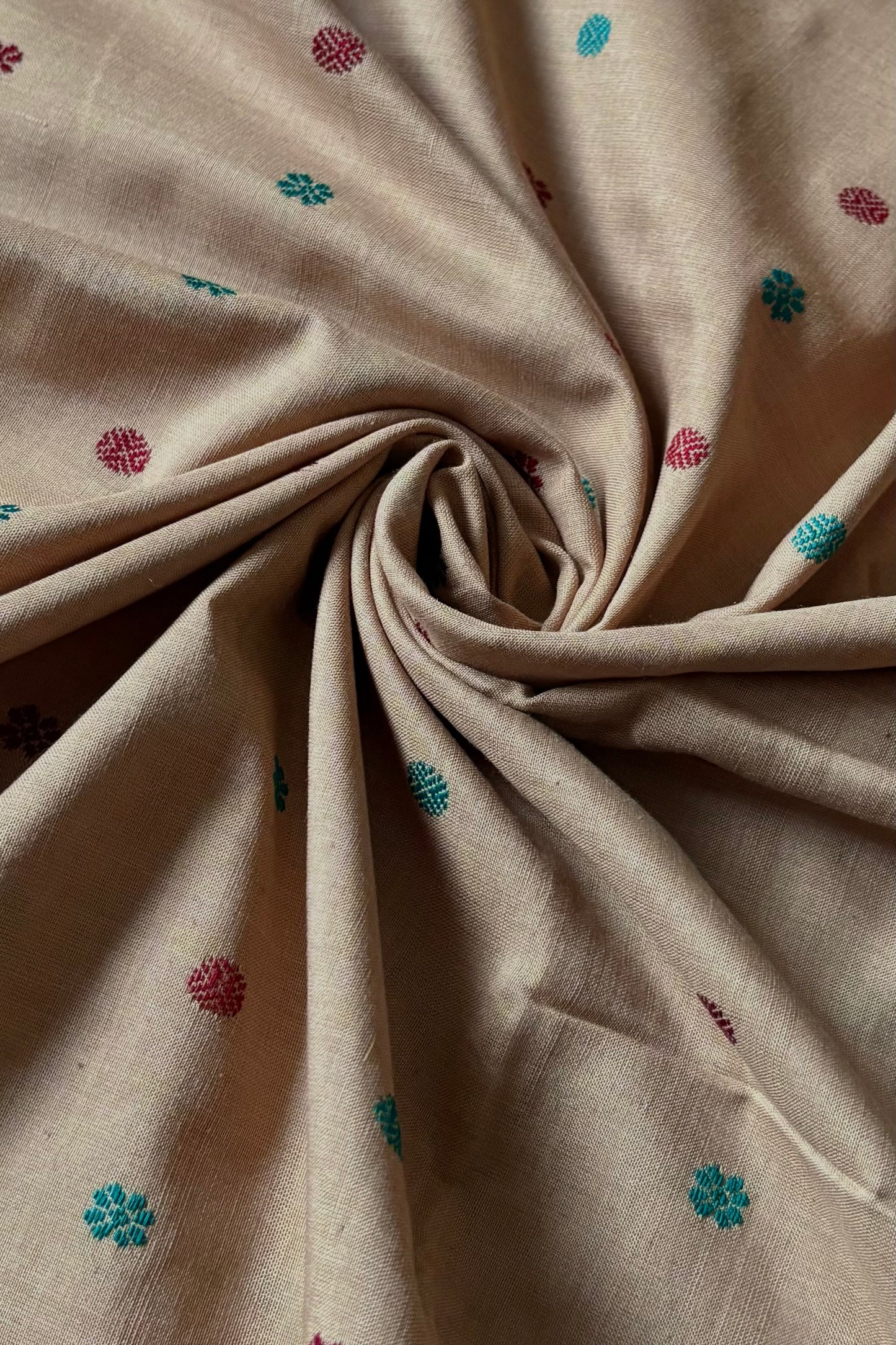 Exclusive Khandua Cotton Saree - Beige & green