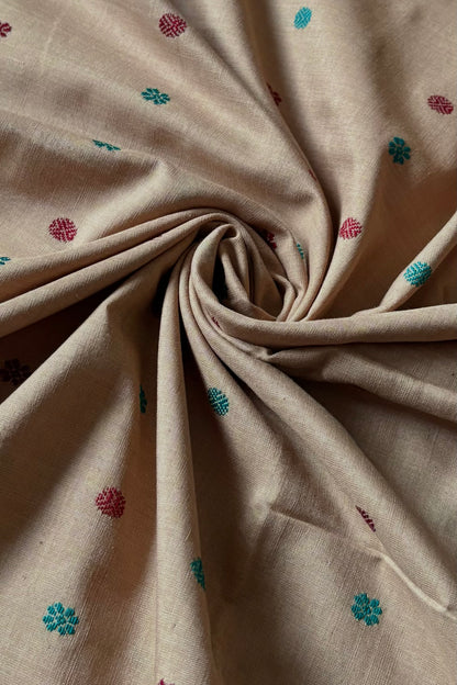 Exclusive Khandua Cotton Saree - Beige & green