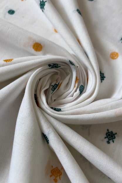 Exclusive  Khandua Cotton Saree - White & Green