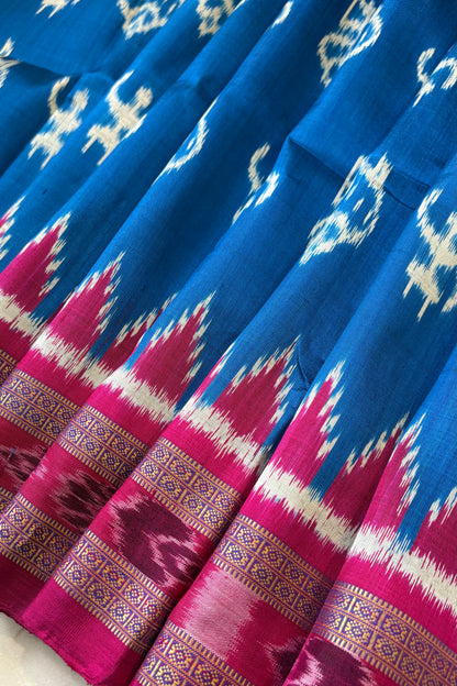 Exclusive Odisha Ikkat Pure Silk Saree- Blue