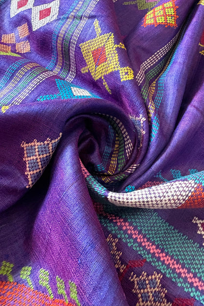 Gopalpur Tussar Silk Saree- Purple