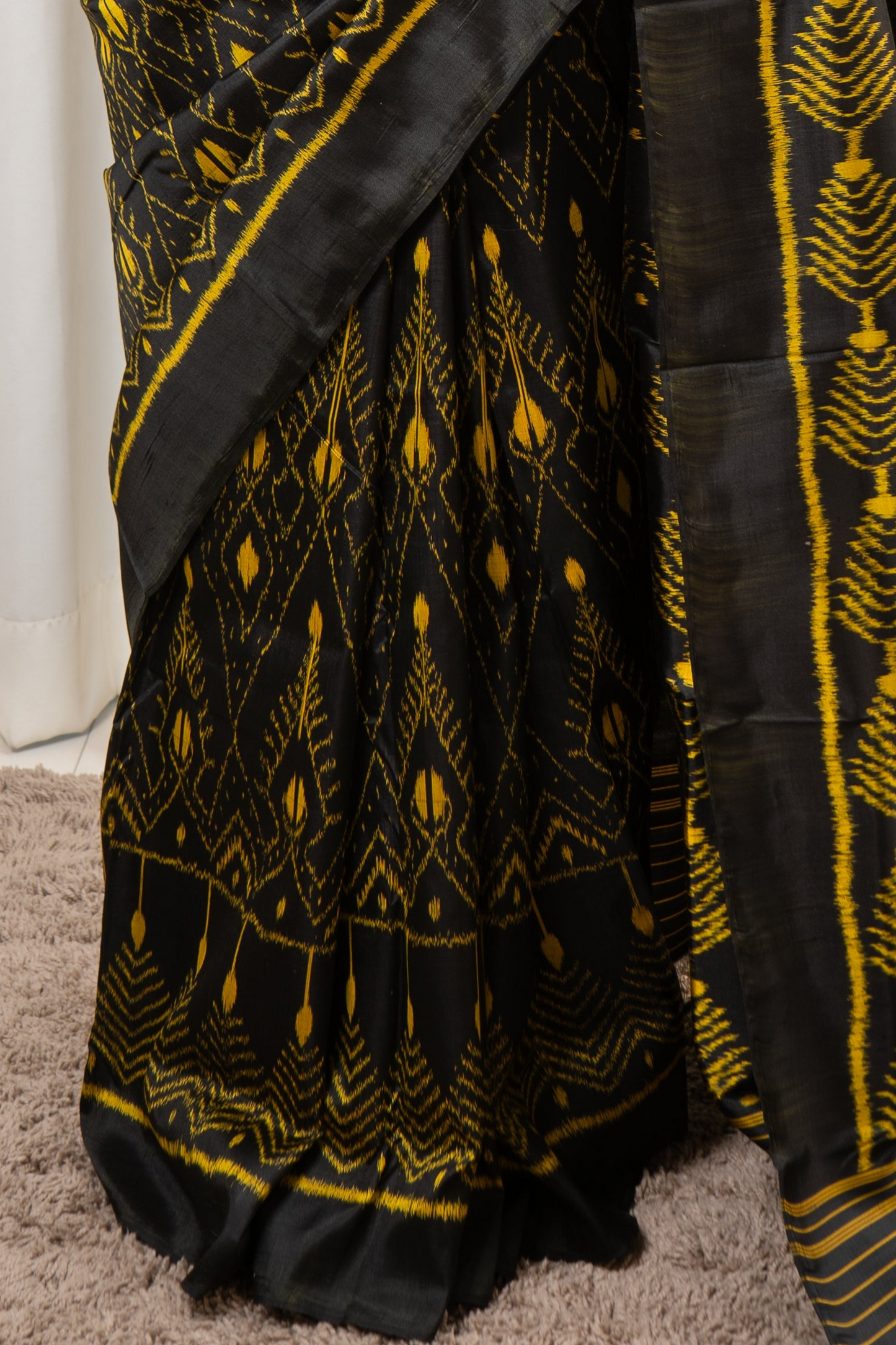 Exclusive Odisha Ikkat Pure Silk Saree- Black