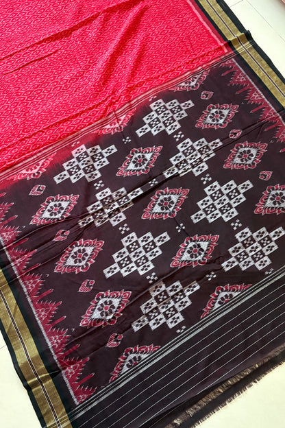 Odisha Ikkat Khandua Cotton Saree - Red