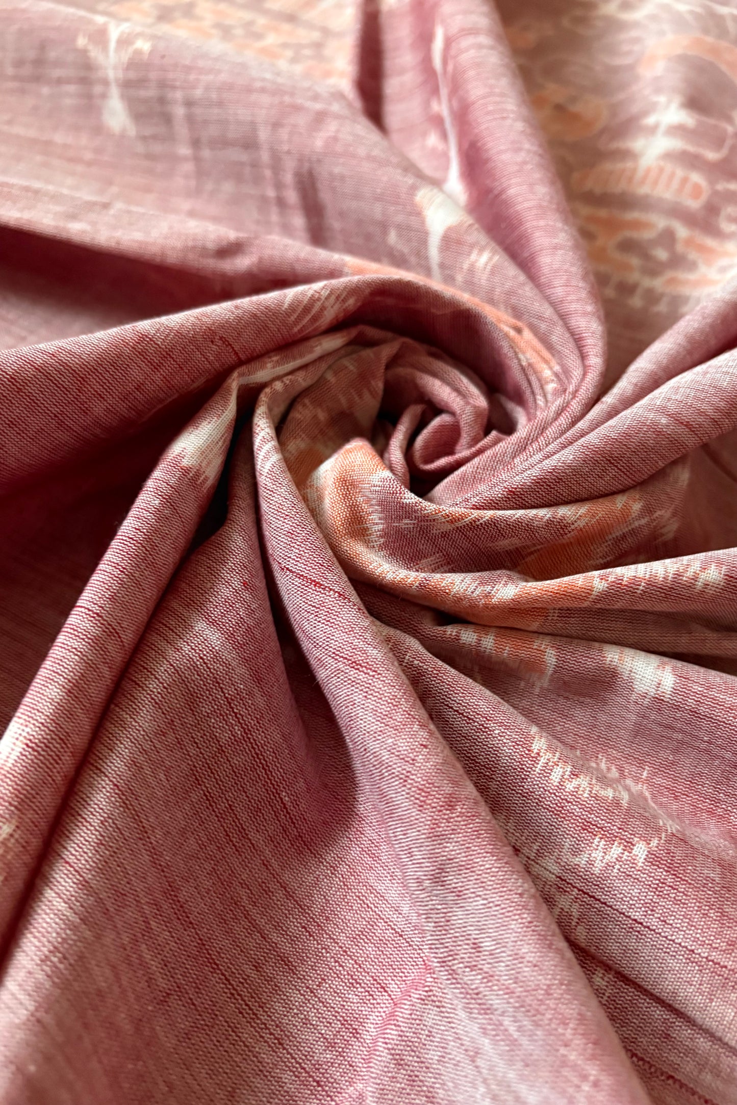 Odisha Ikkat Khandua Cotton Saree - Dusty Rose